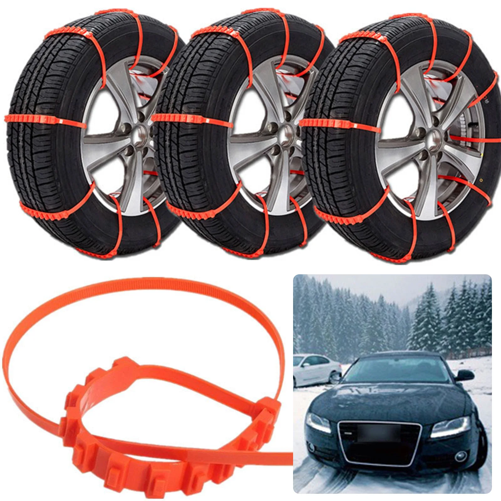 10/40Pcs Universal Snow Chain Ties Car Winter Tires Snow Chains Snow Tires Wheels Cables and Winter Outdoor Emergency Chains