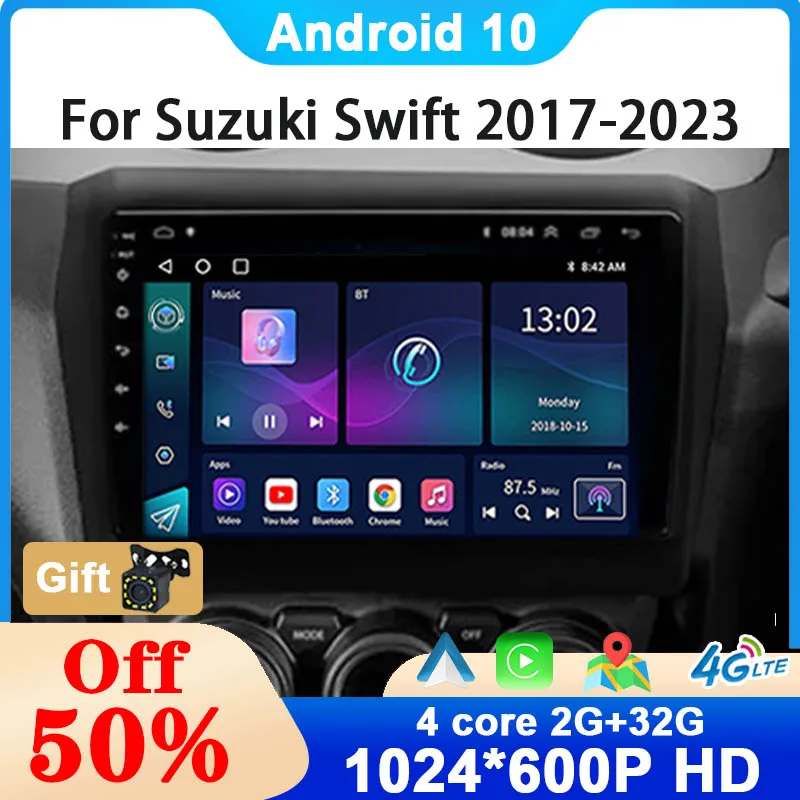 2024 Update Carplay Car Radio 2 Din Android 10 For Suzuki Swift 2017 2018 2019 2020 2021 2022 2023 Navigation GPS Multimedia