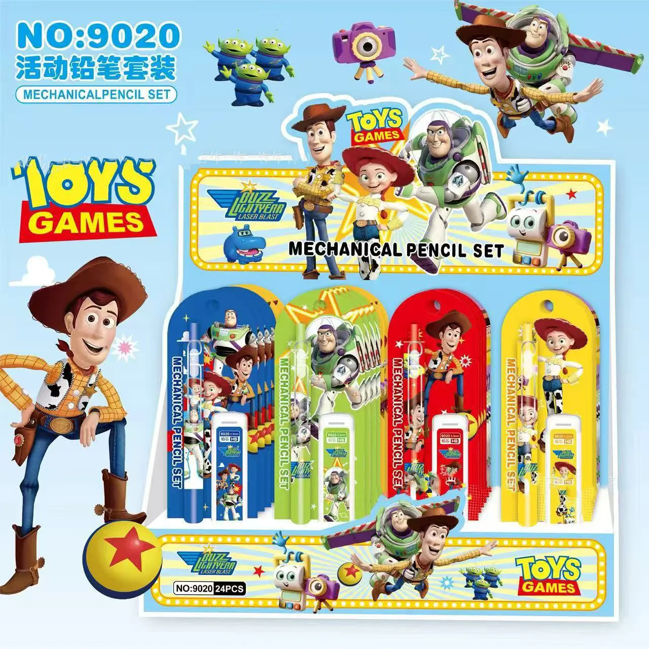 

New model Toy Story Mechanical Pencil Set Cartoon 0.5mm Stationery Refill Not Easy To Break Lead Automatic Pencil