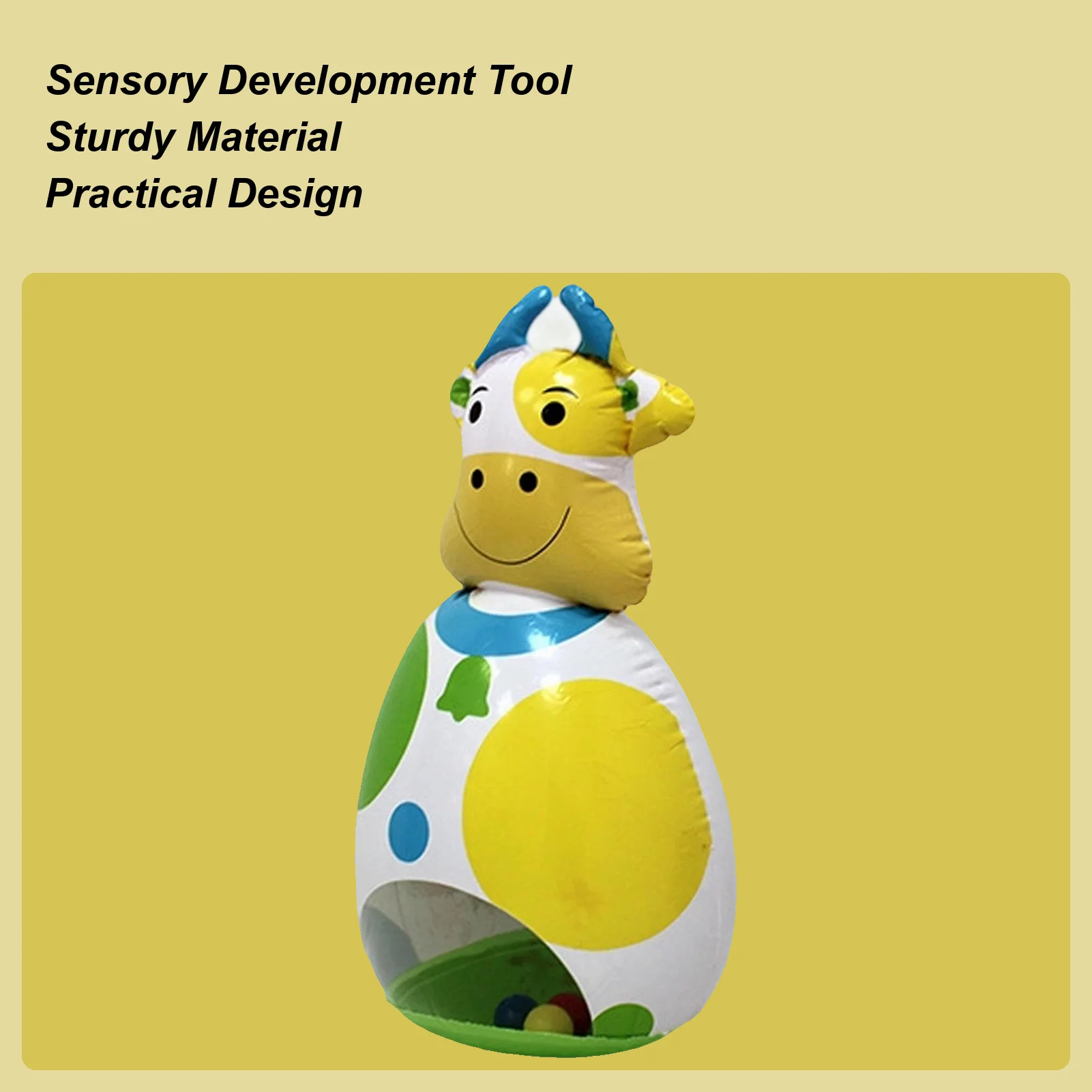 Juguete oscilante 3D, juguetes oscilantes para bebés, muñeca inflable de vaca, juego interactivo para niños para escritorio, vacaciones, aula, dormitorio, viajes