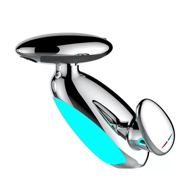 

Creative Pull-out Design Basin Washbasin Faucet Hot And Cold All Copper Bathroom Four Function Atmosphere Light