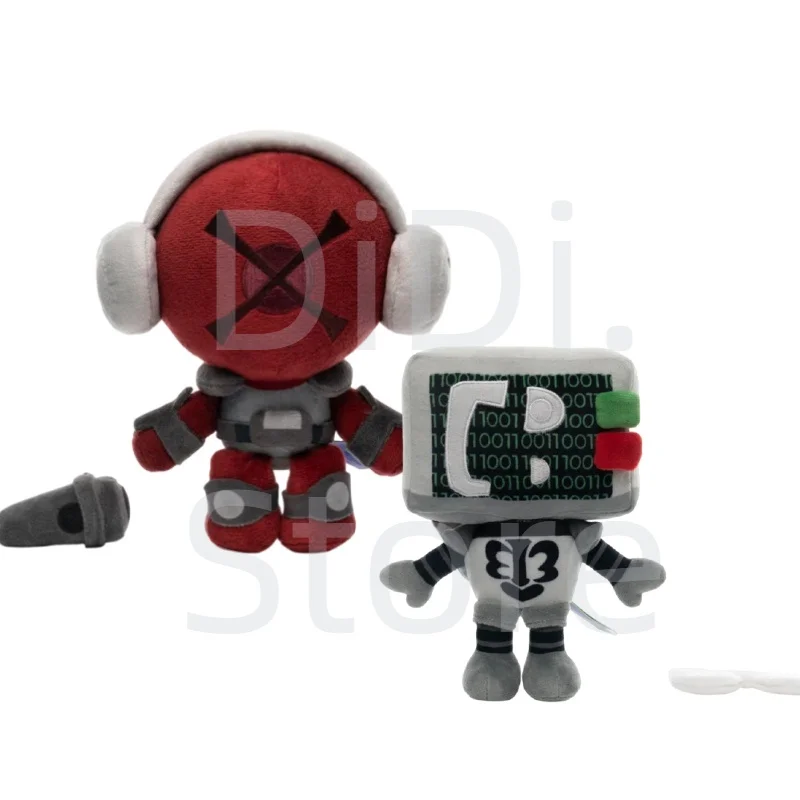 

New Red Robot Plush Doll Toy 25CM Cartoon Green Computer Head Decorative Ornaments Plush For Accompany Comfort Birthday Gift