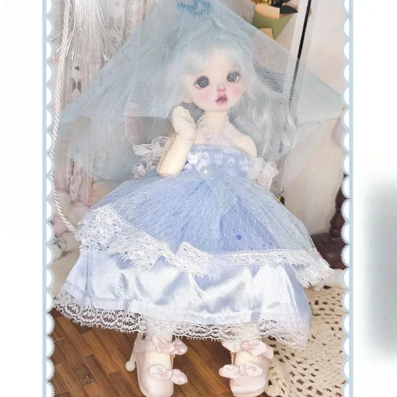 Maßgeschneiderte Hochzeit im Maßstab 1:6 mit Schleierkleid, BJD-Puppenkleidungsset, Modell für BJD-Actionfiguren, Puppenszene, Dekor