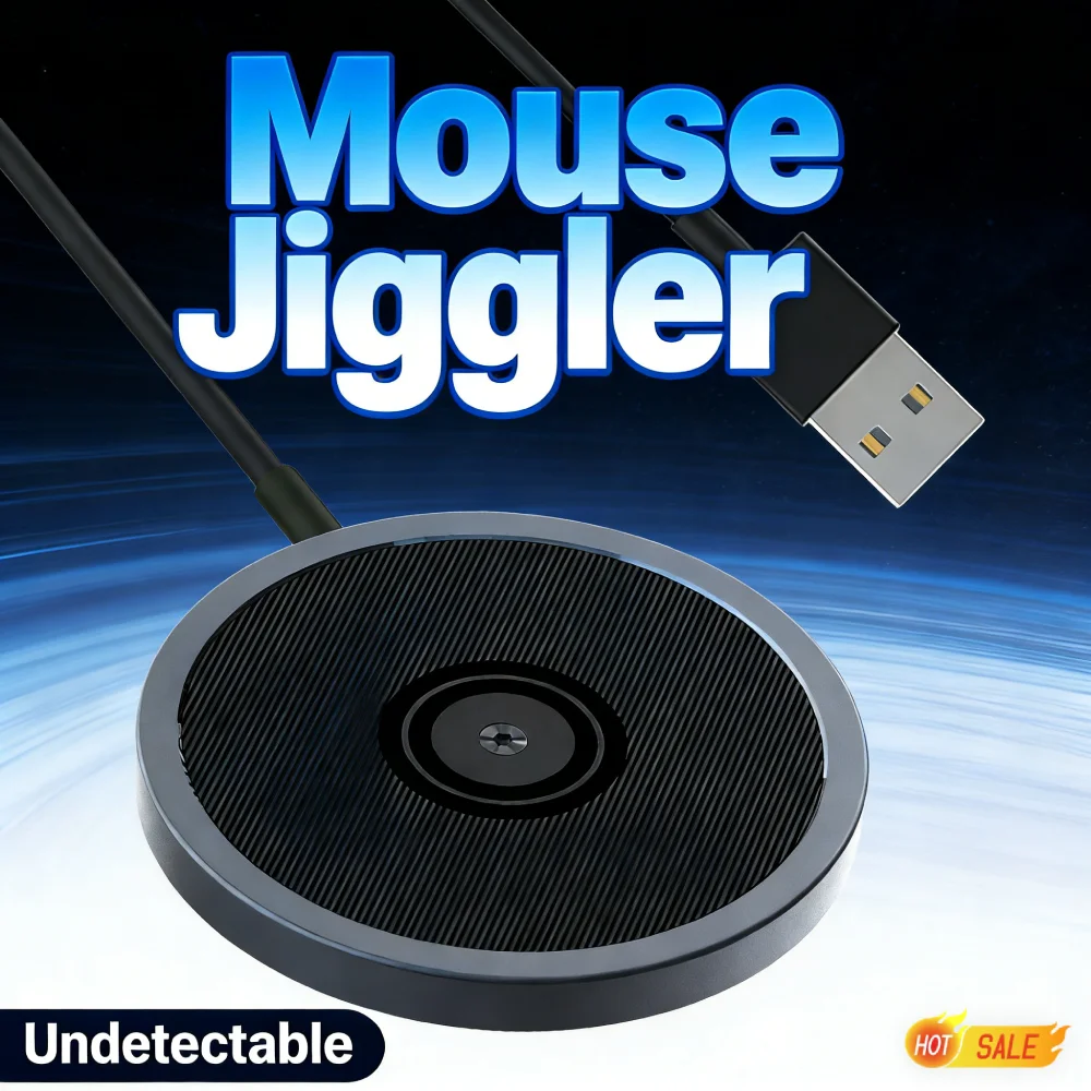 Ultra-Silent Mouse Mover Pad Nickel-Titanium Alloy Automatic Mouse Wiggler Shaker 5.4mm Thin USB for Optical Mouse
