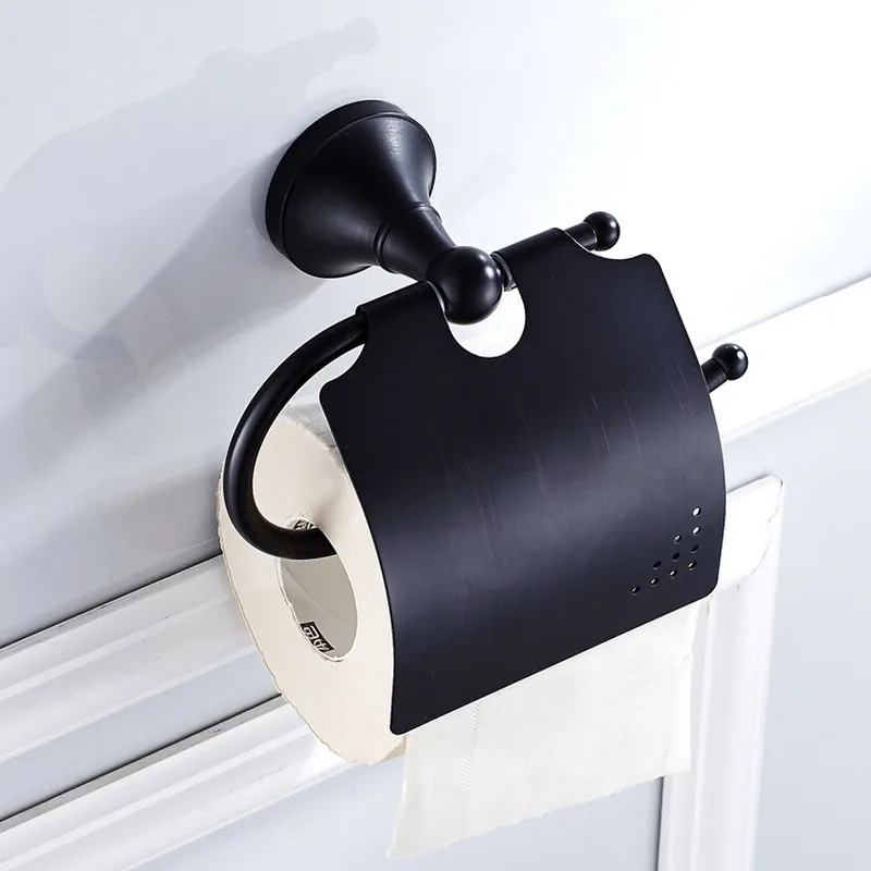 Black Brass Bathroom Accessories Hardware Set Towel Bar Rail Rack Toilet Paper Holder Toilet Brush Shower Soap Dish Holder