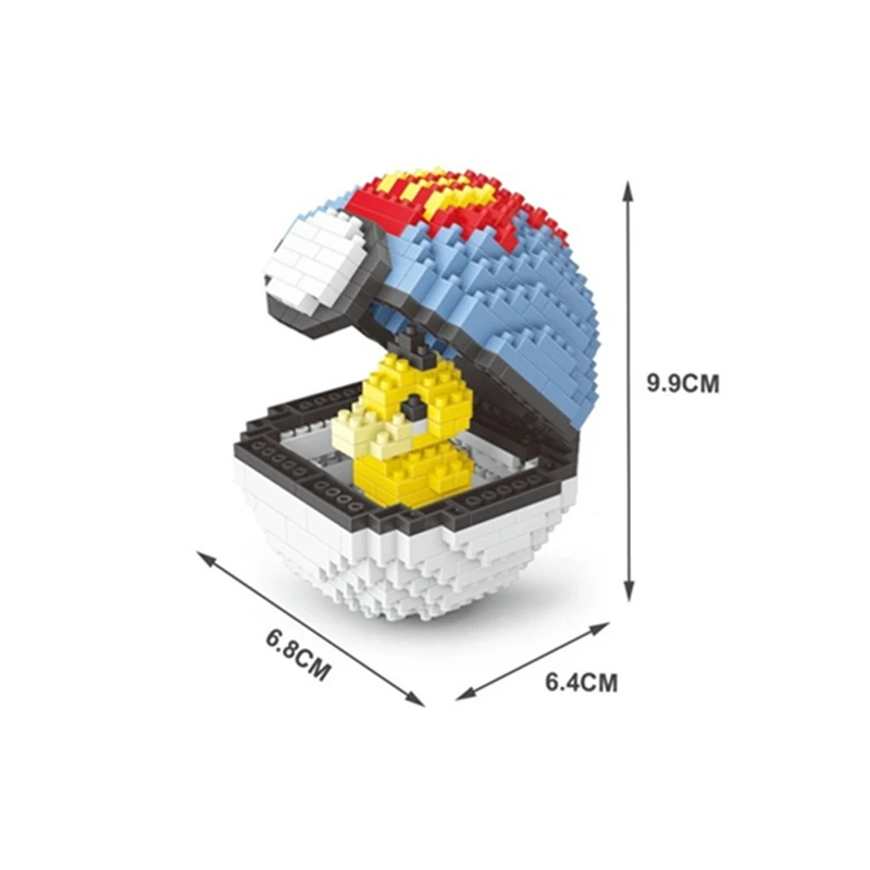 Neue 20 Stile Pokémon Pokéball-Bausteine Kleine Partikel Mini-Bausatz Pädagogisches Spielzeug