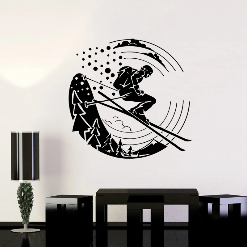 Ski Sticker Decal Skiing Ice Sports Posters Vinyl Pegatina Wall Decals Decor Mural