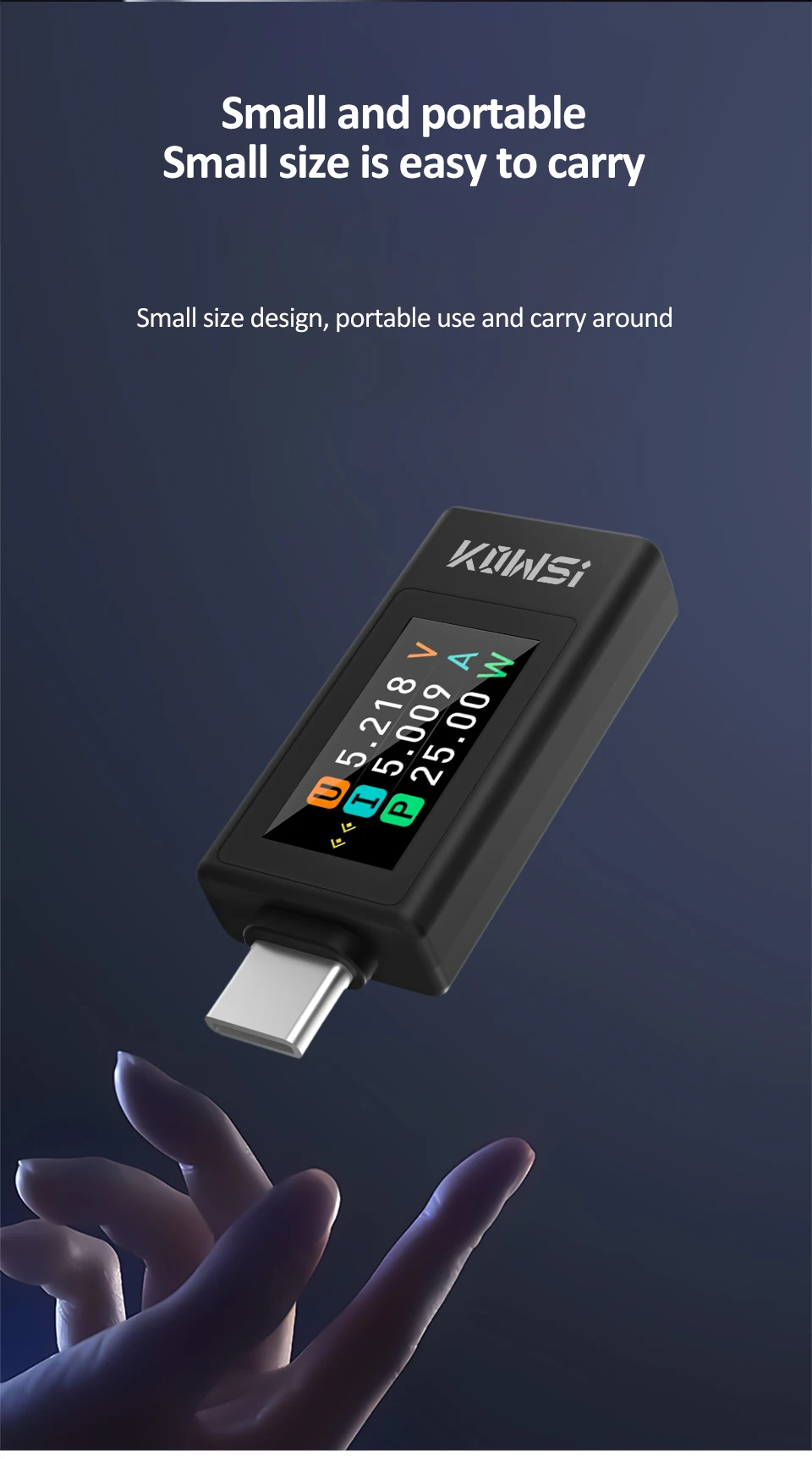 Typ C Strom Spannung Kapazität Tester 4-30V 0-8A DC Spannung Amperemeter Power Meter Handy Lade tester Batterie Test – Detail 11