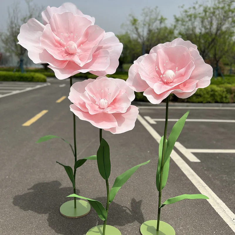 170cm gigantische kunstbloemen klaproos bruiloft decoratie bloem bruiloft feestartikelen podiumindeling weggids bloemen woondecoratie