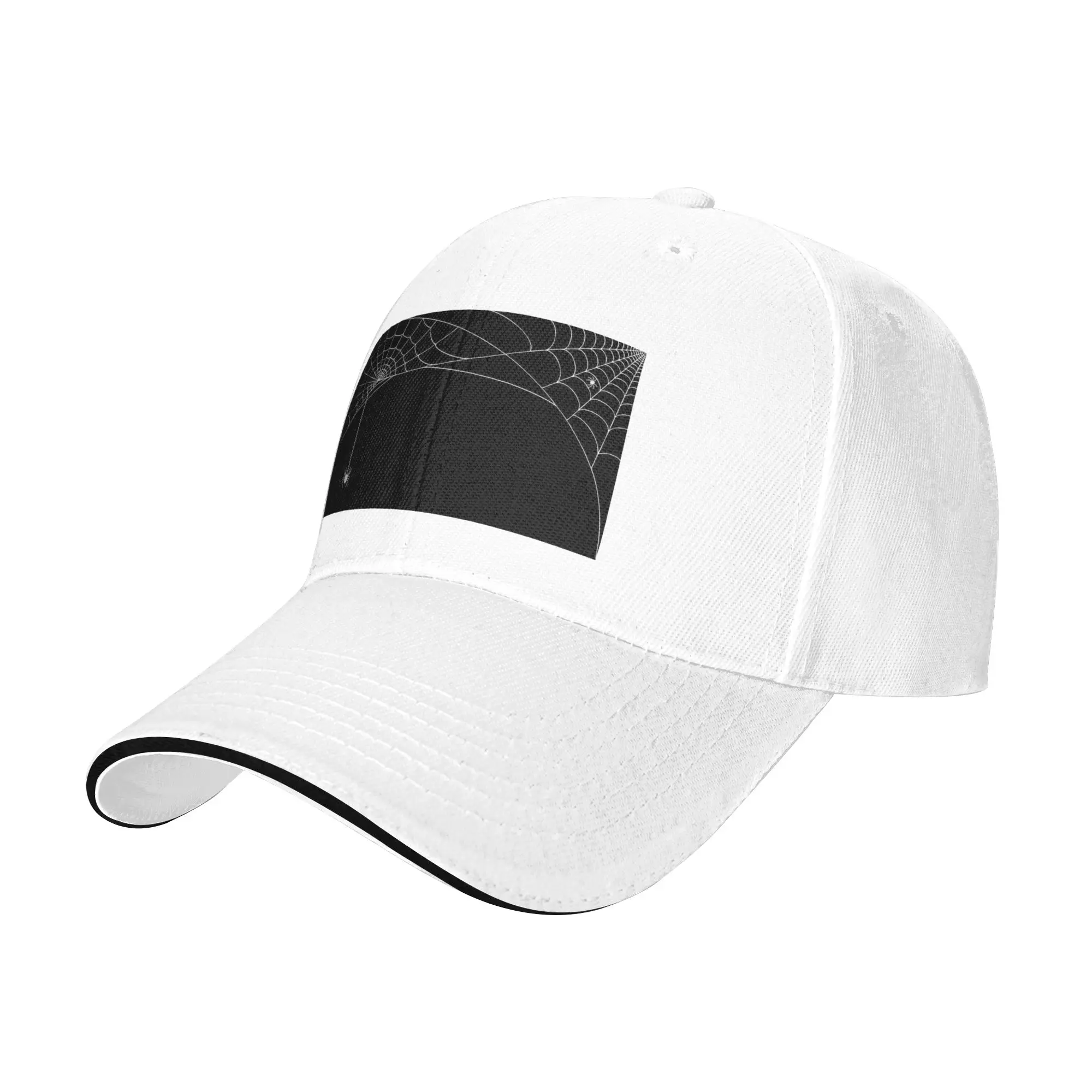Black White Spider And Cobweb Cap Casual Baseball Caps Adjustable Hat Hip Hop Summer Unisex Baseball Hats Customizable
