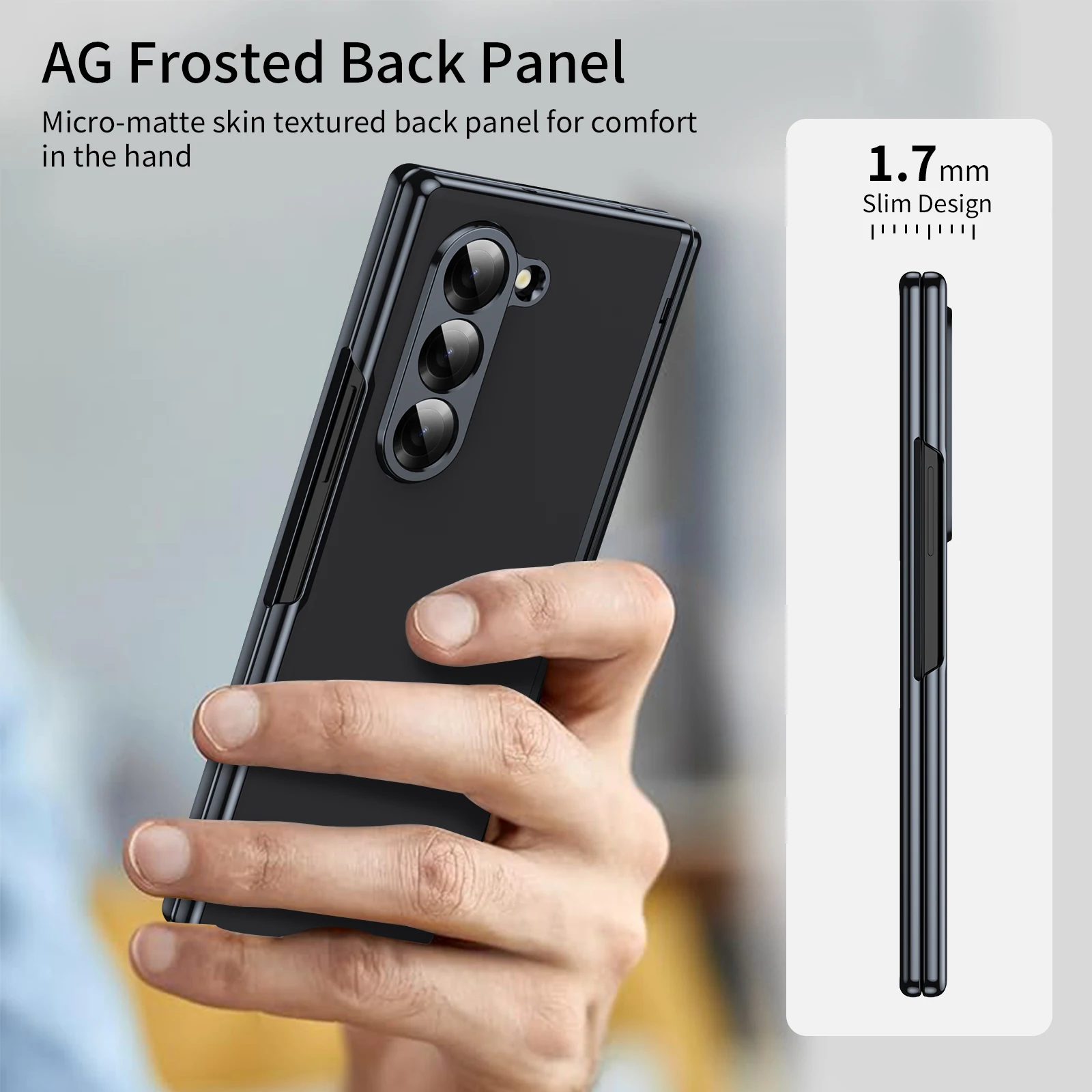 For Samsung Galaxy Z Fold 7 6 5 4 3 Plating Hinge Phone Case For Galaxy Z Fold 6 Outer Screen Glass Matte Shockproof Back Cover - Image 6