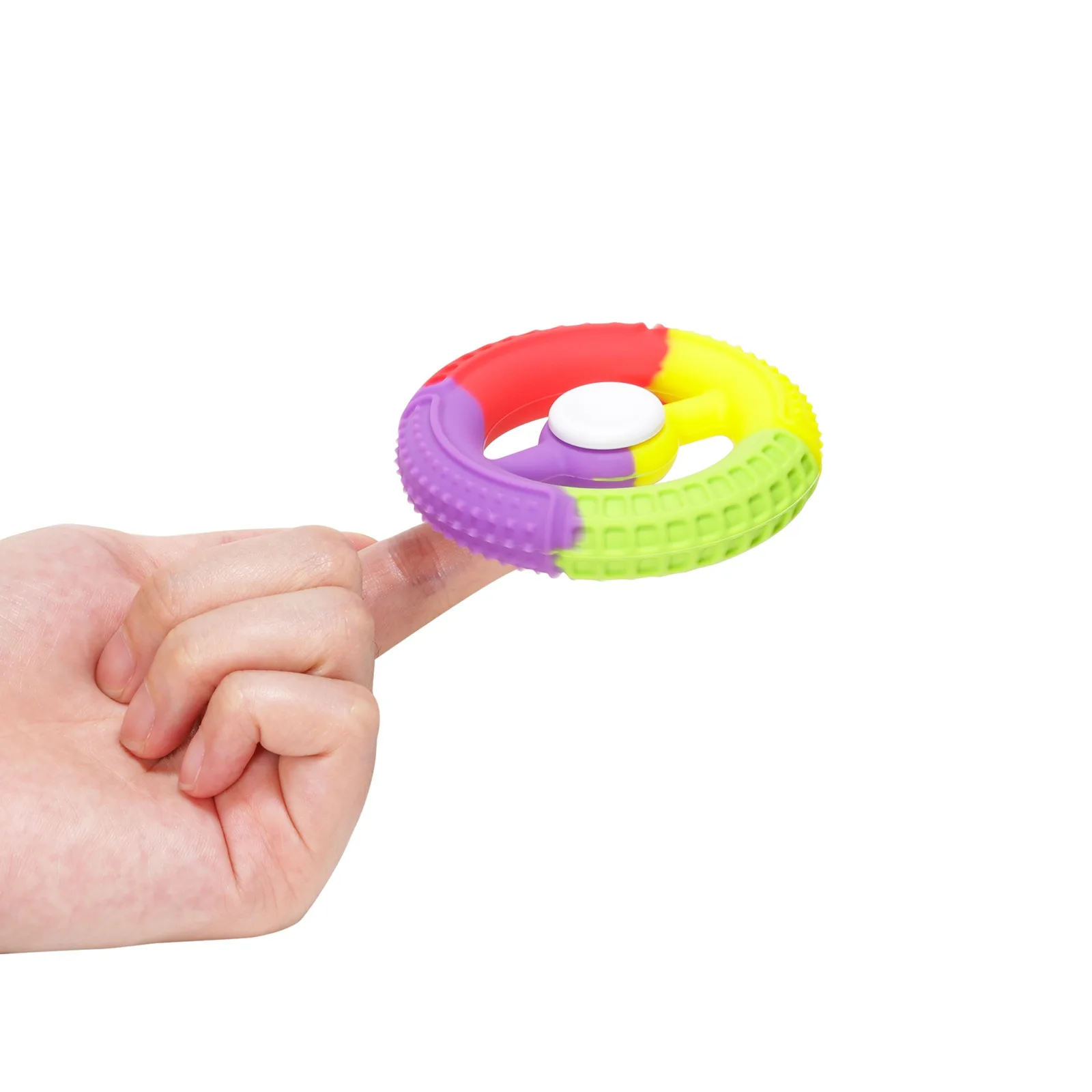 Fidget Spinner rond en silicone, poignée, anneau de préhension, doigt, avant-bras, entraîneur, doigt, gyroscopes, jouets de décompression, vente chaude