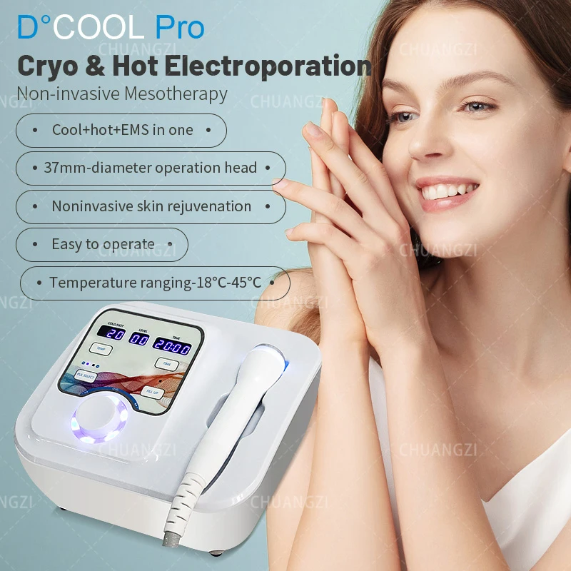 2024 Dcool เครื่องขัดผิวหน้าด้วยไฟฟ้าสำหรับกระชับผิว EMS แบบเย็นพกพา