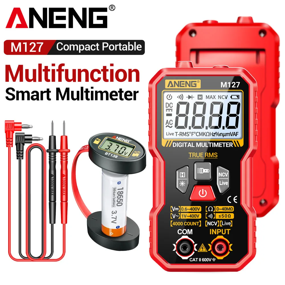 

Battery Tester Level Digital Multimeter Kit ANENG Professional AC/DC Voltage Resistance NCV induction Multifunction Meter Tools