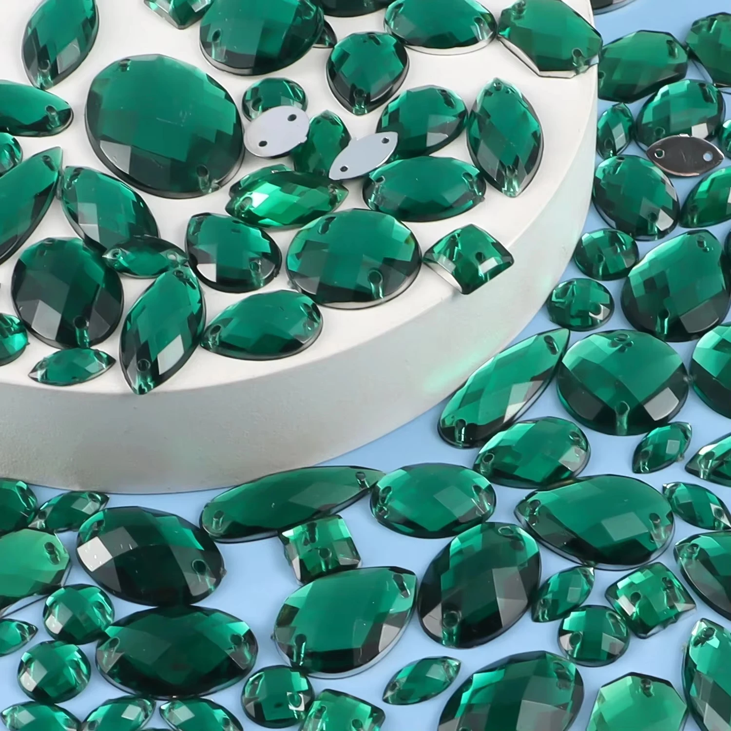 100 peças gemas de costura formas mistas cristal acrílico costurar em strass com 2 furos tamanhos mistos strass de costura para roupas sapatos