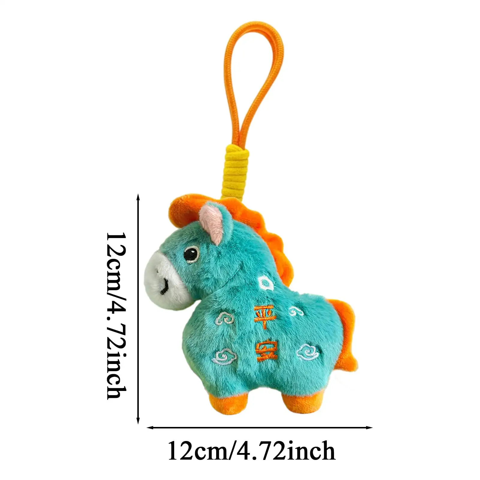 Knuffeldier Paard Zegen Souvenirpop Chinees thema Knuffeldier sleutelhanger met sleutelkoord voor Kerstmis Nieuwjaar Lente
