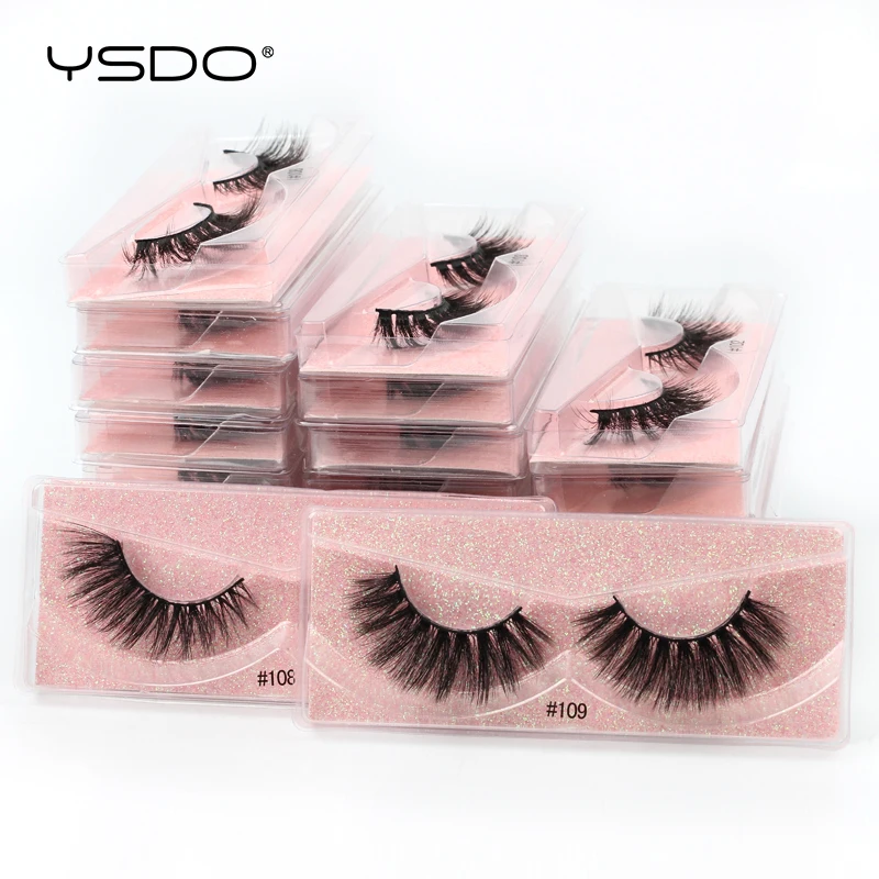 YSDO 10 Pairs 3D Mink Lashes Wholesale Hand Made Faux Mink Eyelashes Natural False Eyelash Extension Makeup Fake Lashes Cilios