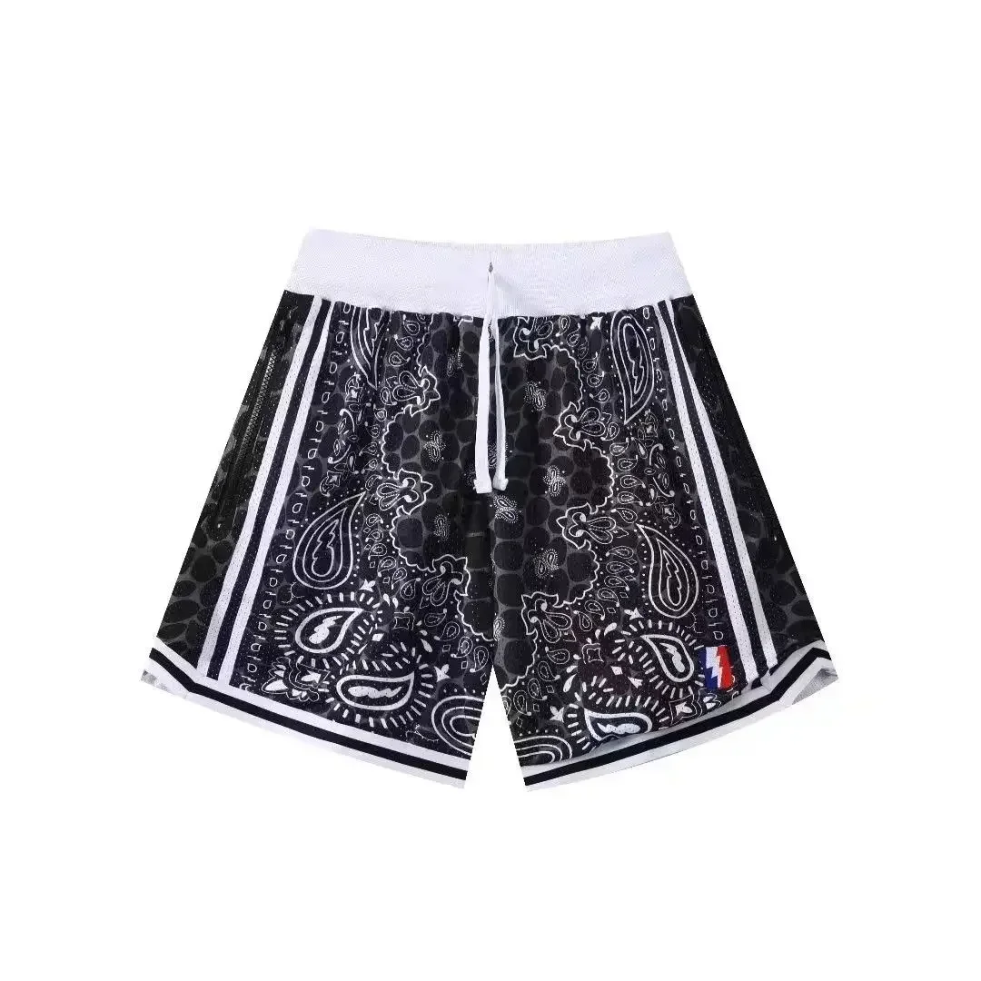 American Basketball Shorts Men\'s Summer Loose Quick-drying Breathable Sports Four-point Pants But Knee James Curry Same Style