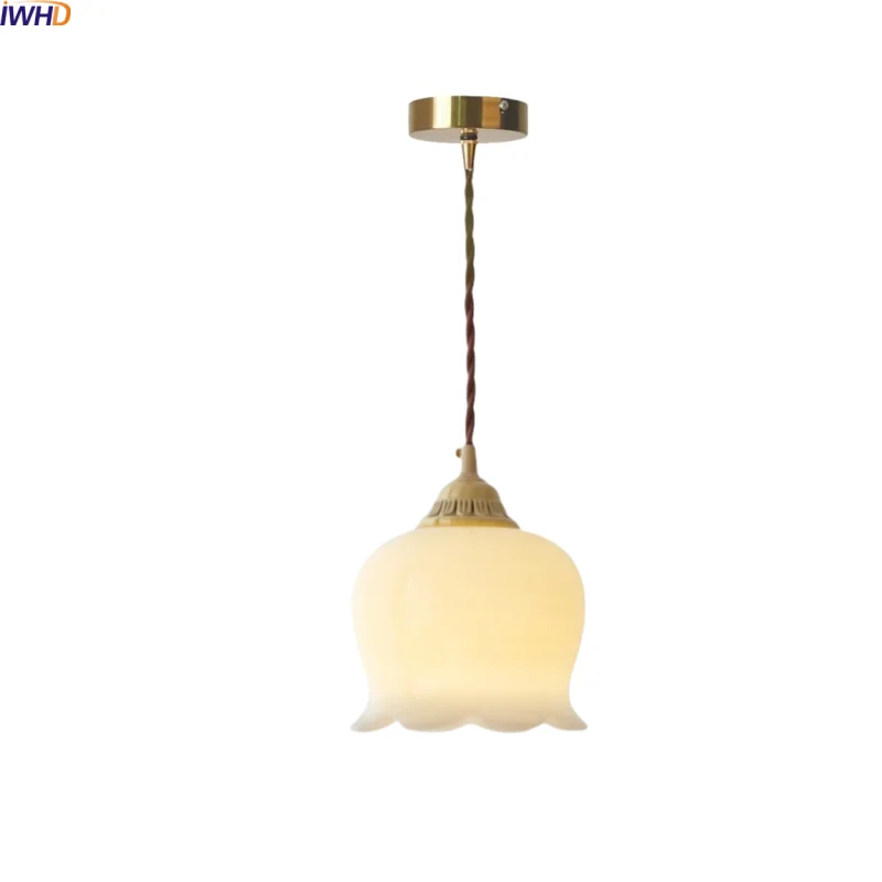 

IWHD Wire Adjustable LED Pendant Light Luxury Bedroom Living Room Gold Brass Resin Modern Nordic Hanging Lamp Luminaria Pendente