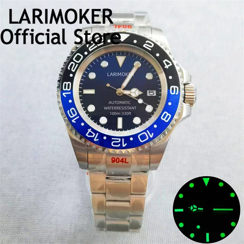 

LARIMOKER43mm Sapphire Glass Japan NH35A MIYOTA 8215 PT5000 Automatic Watch For Men Brushed Oyster Bracelet Black /red/Blue Dial