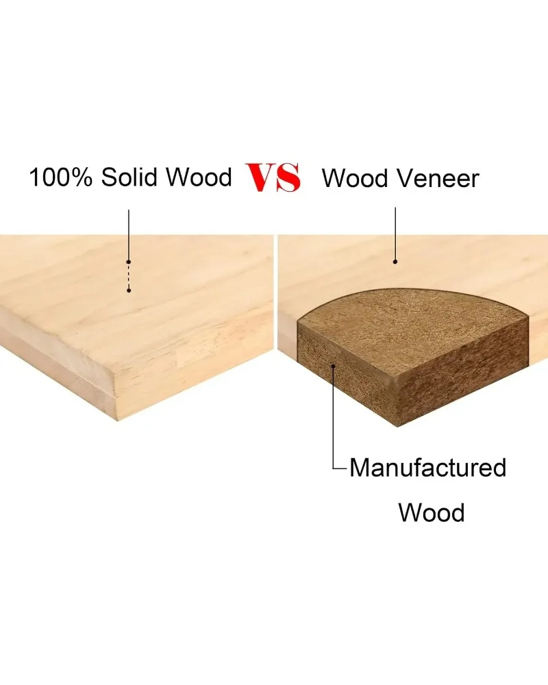 طقم طعام للأطفال من الخشب الصلب الطبيعي مع 4 كراسي