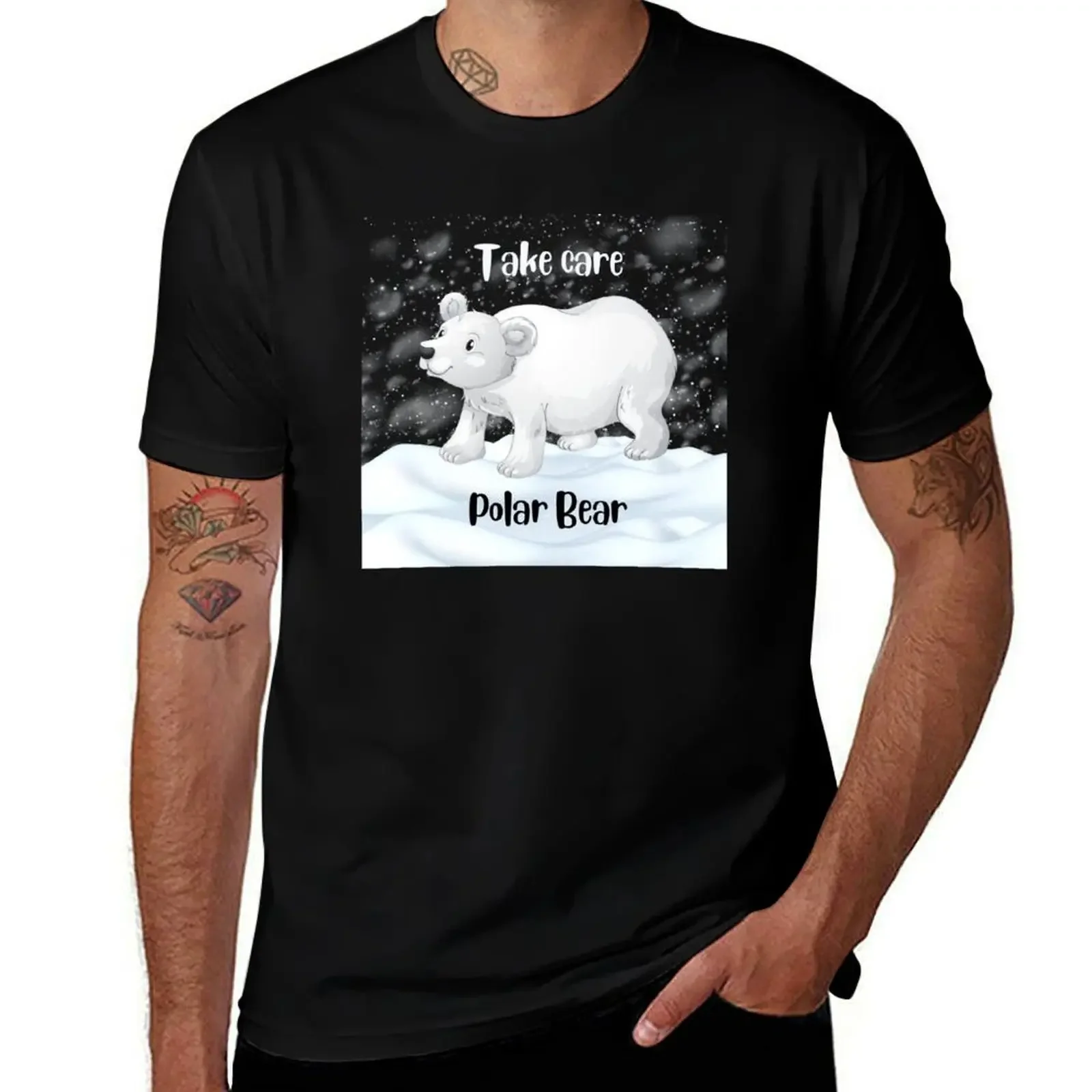 

Take Care Polar Bear T-Shirt T-shirts oversize vintage anime shirt cheap stuff summer shirt mens graphic t-shirts