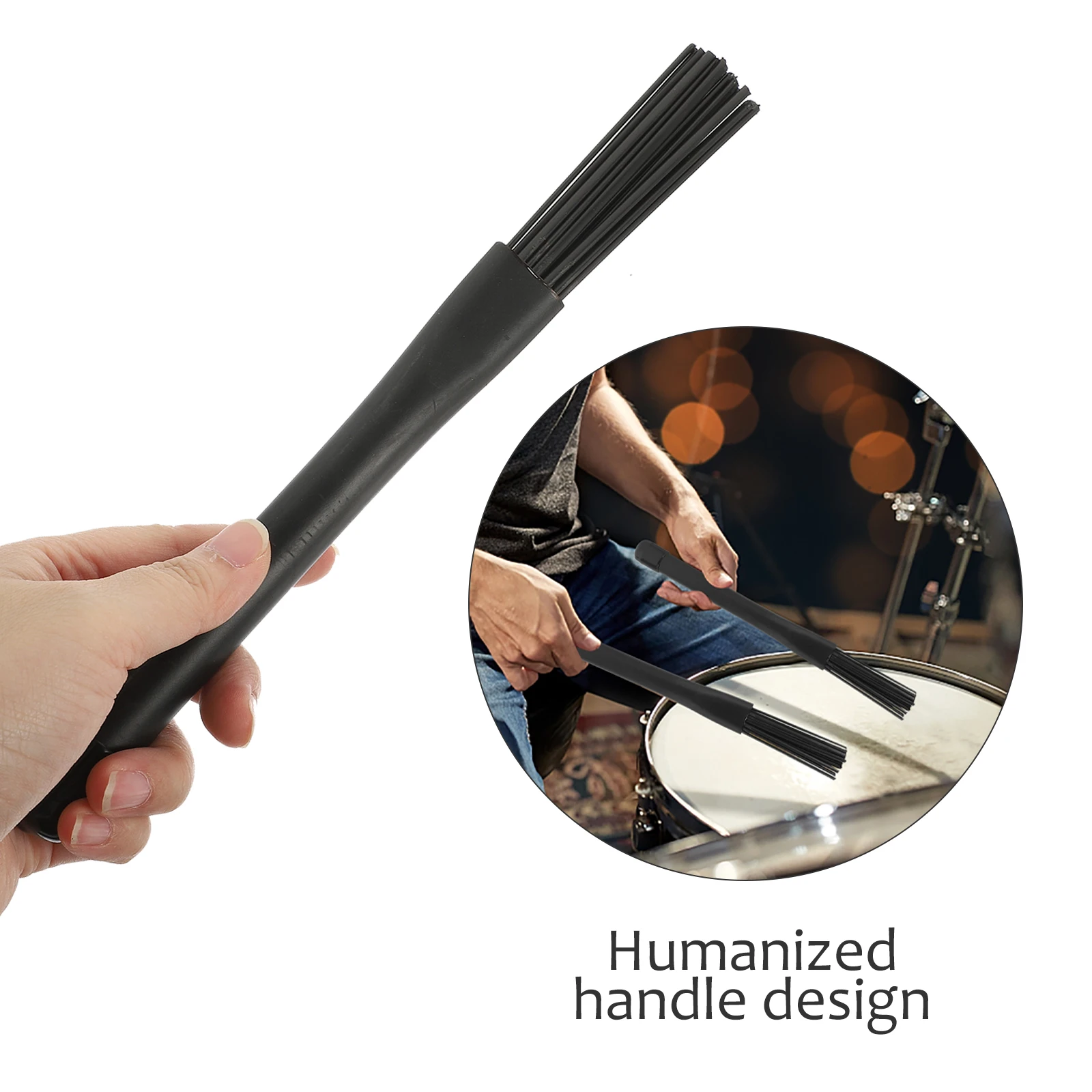 

1 Pair Retractable Nylon Drum Brush With Handle For Jazz Drum Adjustable Drumstick Brush Set Musical Instrument Accessories