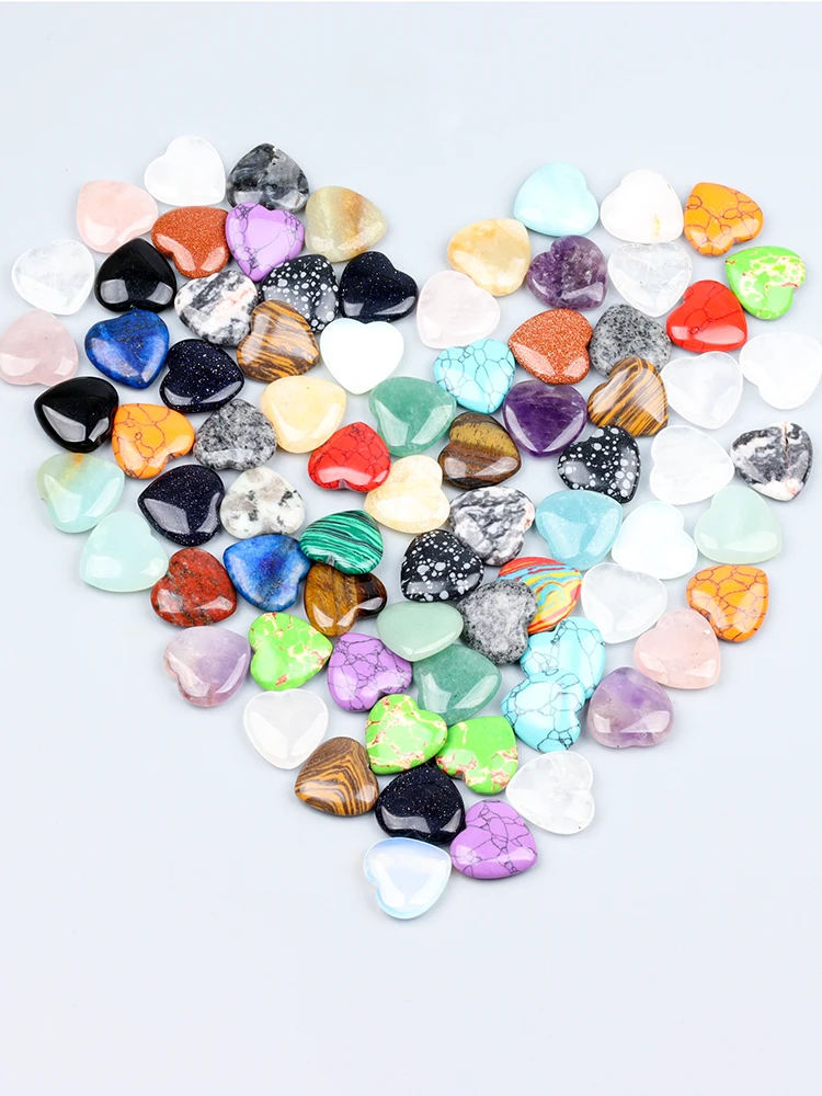 AliExpress NONE 10/20/30PCS 20MM Heart Shape Stone Crystal Amethyst Love Healing Stones Irregular Mineral Gravel Specimen for Home Garden Decor