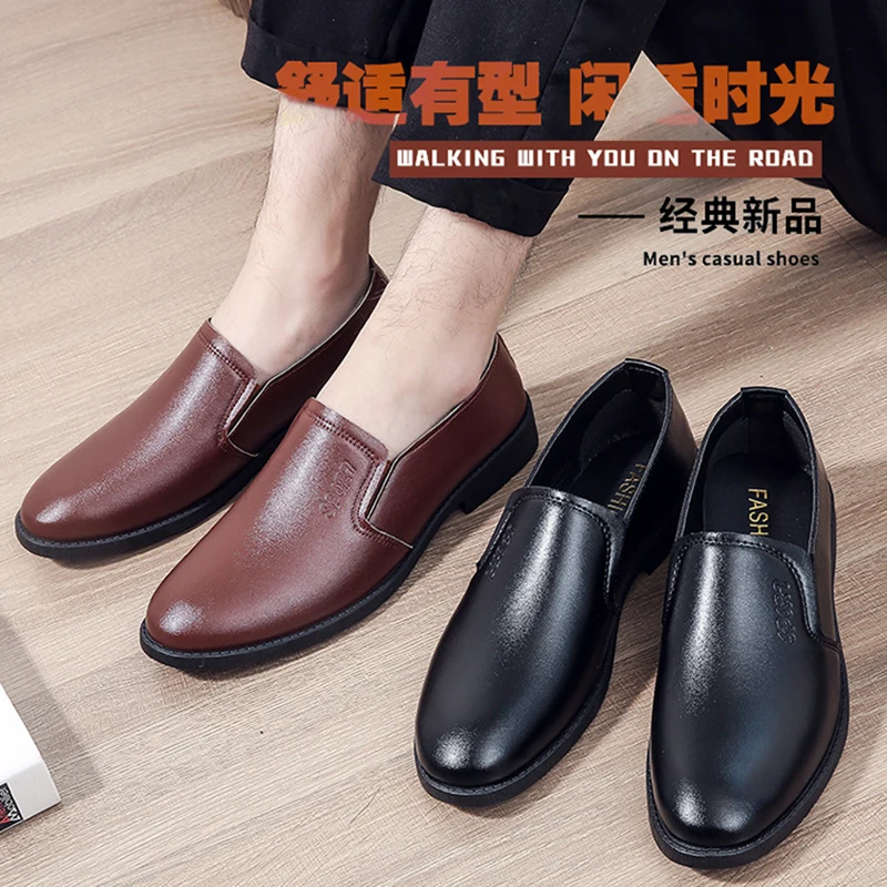 Mens Leather Dress Shoes Formal Brown Elegant Men\'s Shoes for Men Casual Business Social Autumn Office Party Wedding Loafers