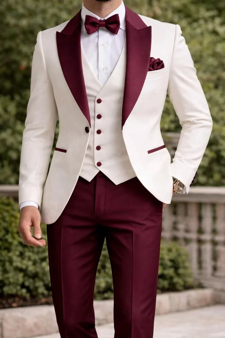 Men'S Grooming Cream - Men 3 Piece Wedding Suit Cream