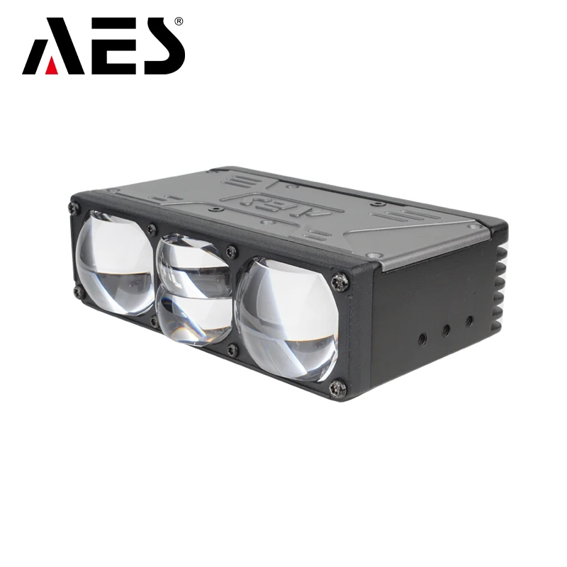 AES 2026 Car Grille Light NV-8 Triple Laser Auxiliary Light Double Low Beam Tri Eyes LED Lamp Waterproof for Car Grille Upgrade