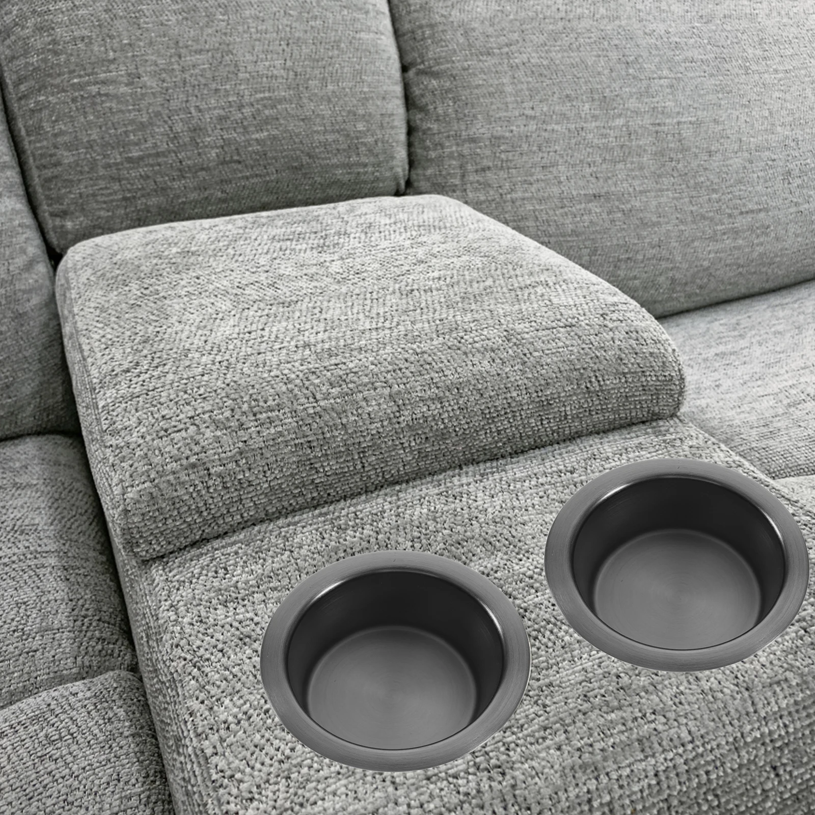 

Sofa Cup Holder Stainless Steel Single Console Black Nickel Brushed Portable Couch Insert Smooth Touch Mugs Coffee Cups Drink