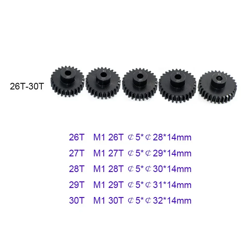 Wysokiej jakości materiał 11T-30T Harden M1 5mm wał metalowy zębnik przekładnia silnika dla 1/8 RC Buggy truggy Monster truck