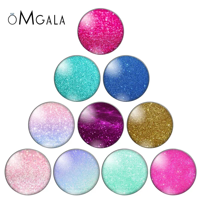 Mix Style Colorful Bling Star 10mm 12mm 14mm 18mm 20mm 25mm 30mm Photo okrągły szklany kaboszon demo flatback Biżuteria DIY Making