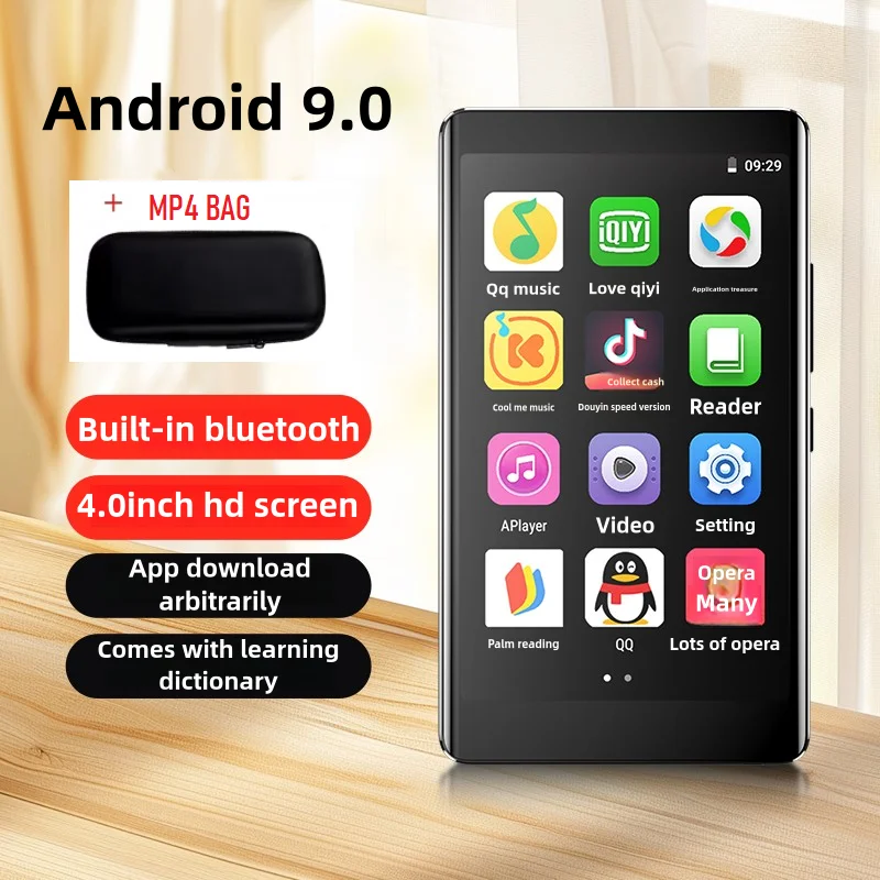 بلوتوث أندرويد 9.0 واي فاي 4.0 بوصة مشغل Mp4 شاشة تعمل باللمس راديو FM موسيقى فيديو Hifi ضياع مشغل Mp3 المتكلم مسجل صوتي