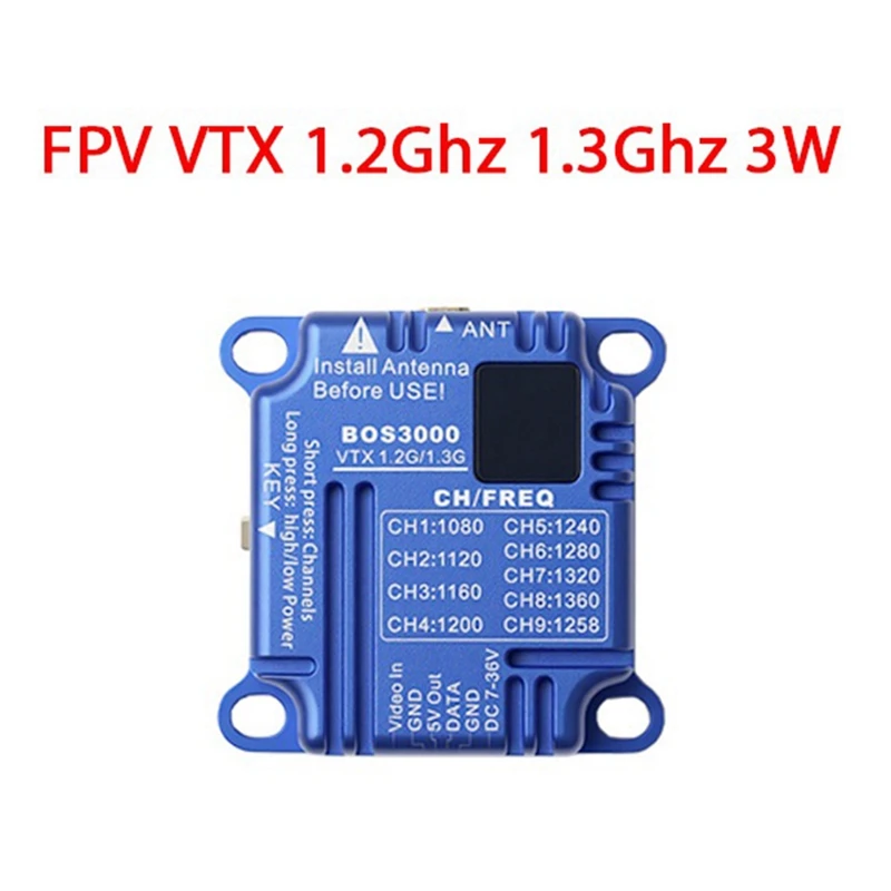 1.2Ghz 1.3Ghz 3W VTX 3000mW 9 Channel FPV Video Audio Transmitter PAL/NTSC for FPV Long Rang RC Drone-DT30