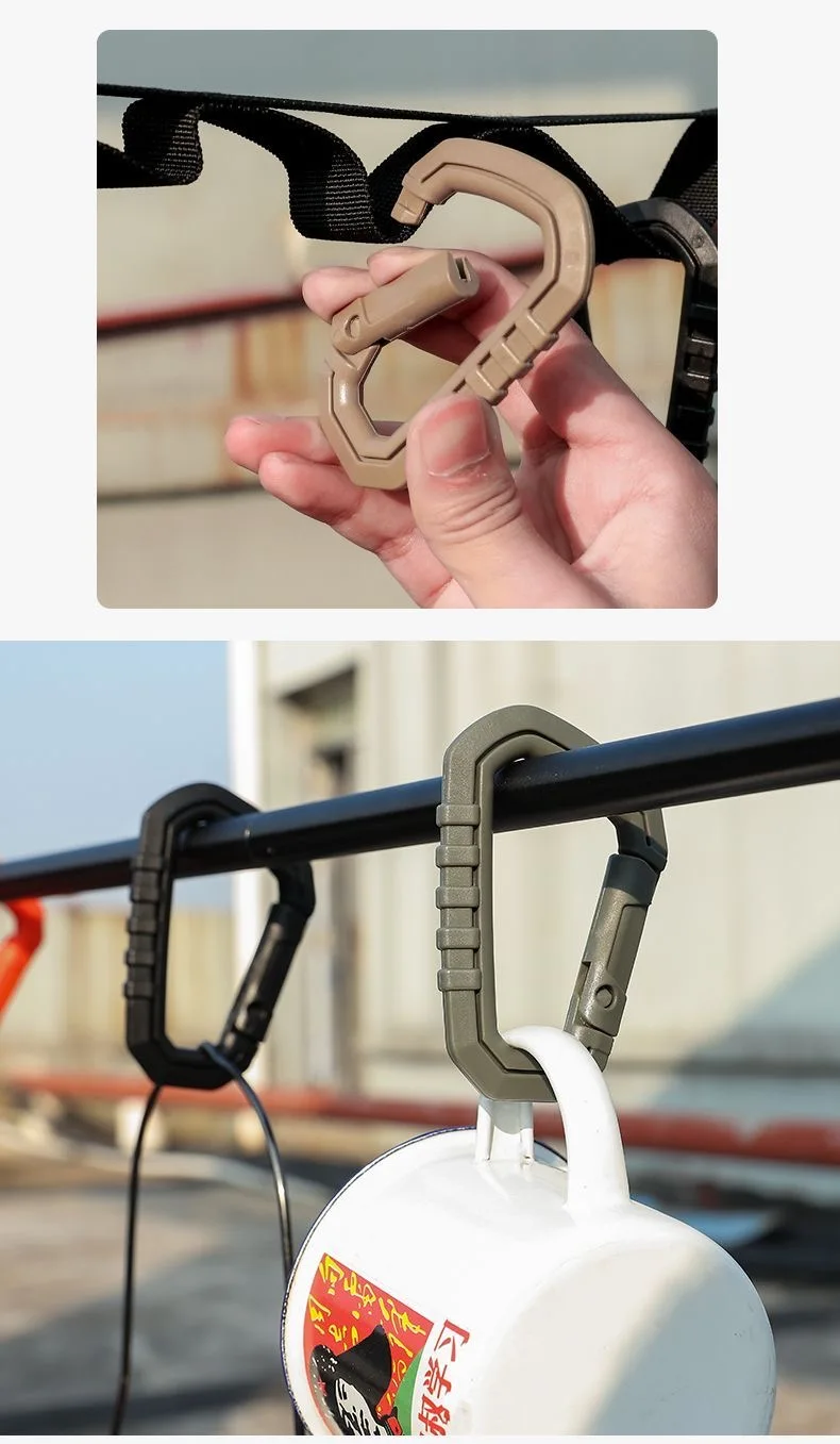 Taktische Karabiner Molle Clip Kunststoff Schnalle ITW Schlüsselbund D-Ring Harte Haken Frühling Snap EDC Getriebe Camping Wandern Outdoor werkzeuge – Detail 2