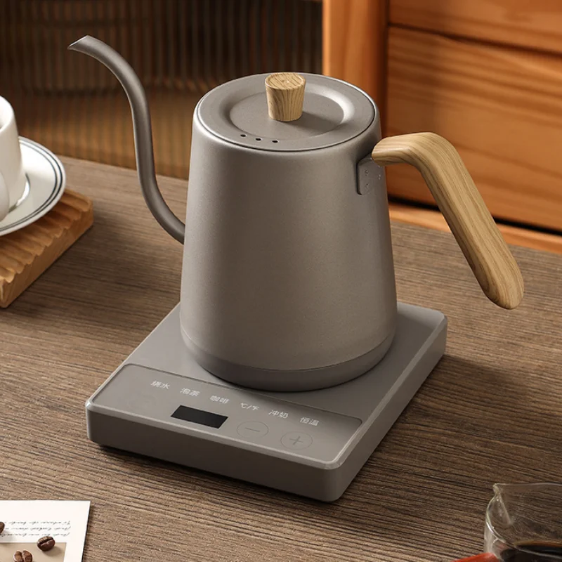 220V Gooseneck Electric Coffee Kettle Hand Brew Coffee Pot 1000W Slender Mouth Pot Temperature Control Water Jug Teapot