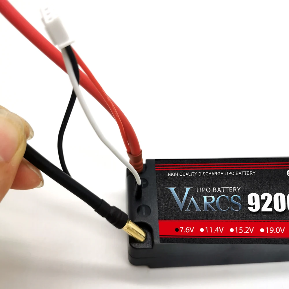 VARCS 2S Lipo Battery 7.6V 130C 9200mAh 5mm T Plug Hardcase For 1/10 Buggy Truggy Offroad Boat Car Boat Truck RACING Helicopter