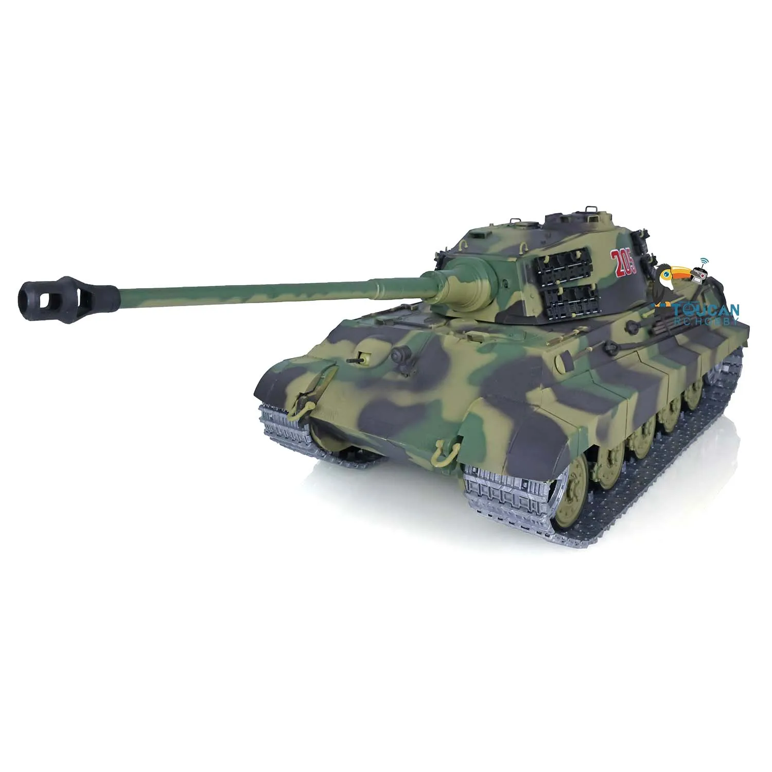 2.4G Henglong 1/16 Carro armato tedesco King Tiger RTR RC aggiornato 3888A con cingoli in metallo Veicolo militare di riavvolgimento a canna per collezionisti