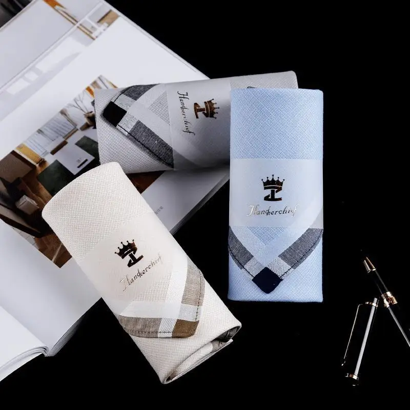 Pudełko prezentowe butikowe, retro chusteczka męska, bawełniana, pochłaniająca pot, męski kwadratowy ręcznik, do wycierania potu, prosty styl.