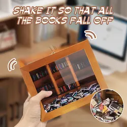 200 Boeken Kleine Bibliotheek Anti-Angst Boekenplank Houten Miniatuur Ornament Stress Verlichting Schudt Uw Angst Geschenken Voor Vrienden