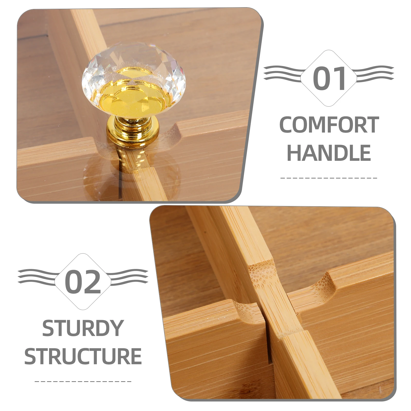 

Bamboo Compartments Food Storage Snack Fruit Dessert Plate Container For Party Wedding Christmas Home Use Decorative