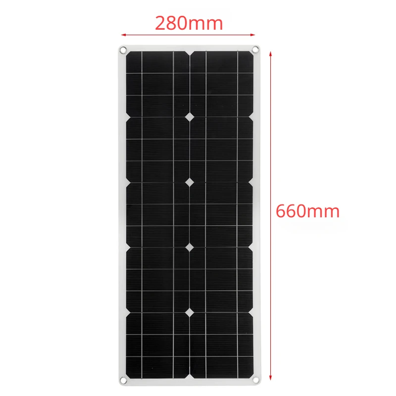 Flexible Solar Panel with Controller Cables Module, Solar Battery for Car, RV, Boat, Camping, Outdoor, 300W, 60A, 12V, 24V