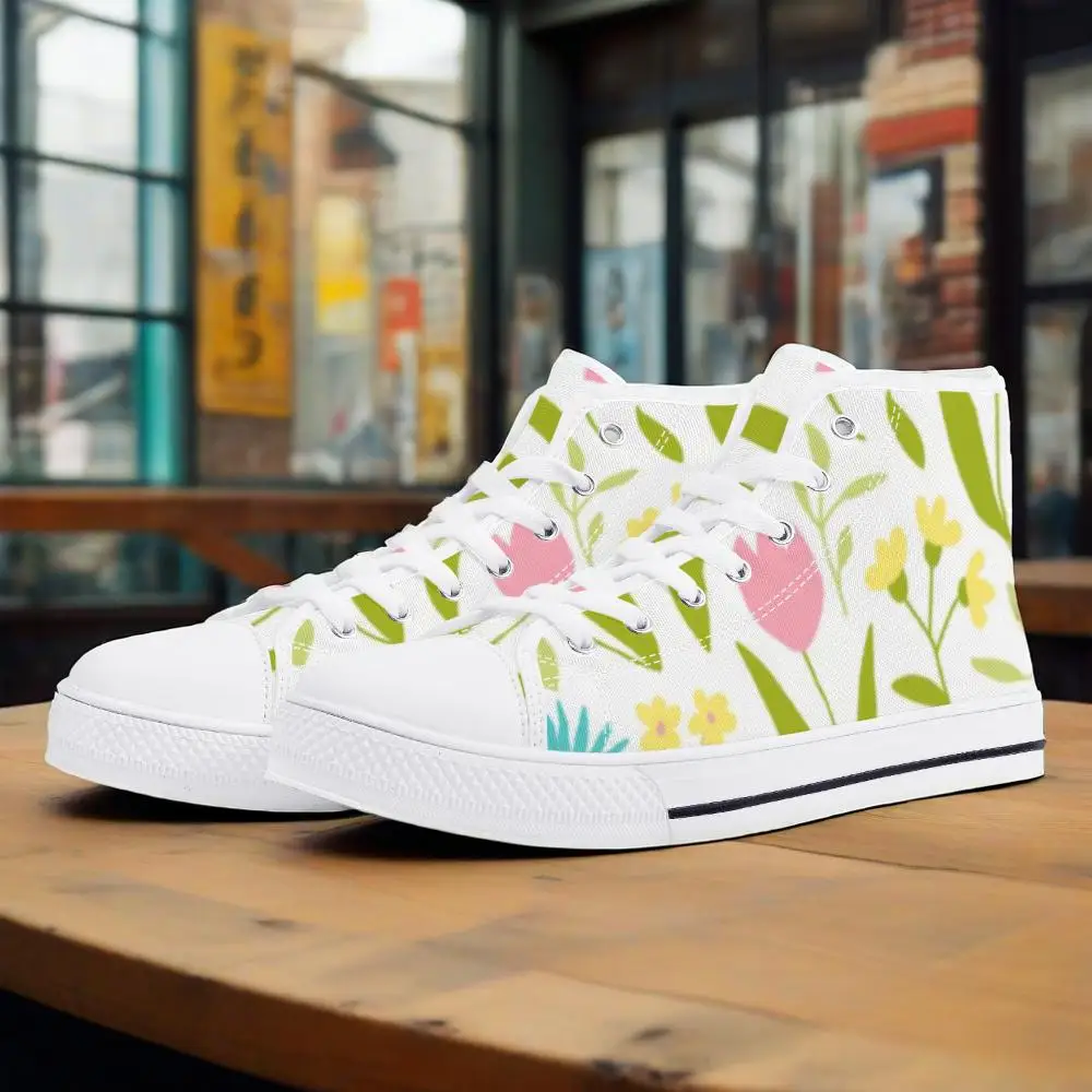 

Customized Spring inspired high-top canvas shoes flat sneakers lightweight casual shoes for men and women