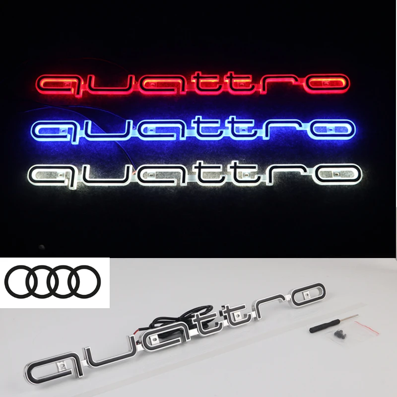 New LED mesh lamp For AUDI A3 A4 A5 A6 A7 A8 S3 S4 S5 S6 S7 Q3 Q5 Q7 TT modified mesh quattro mesh lamp decorate accessories