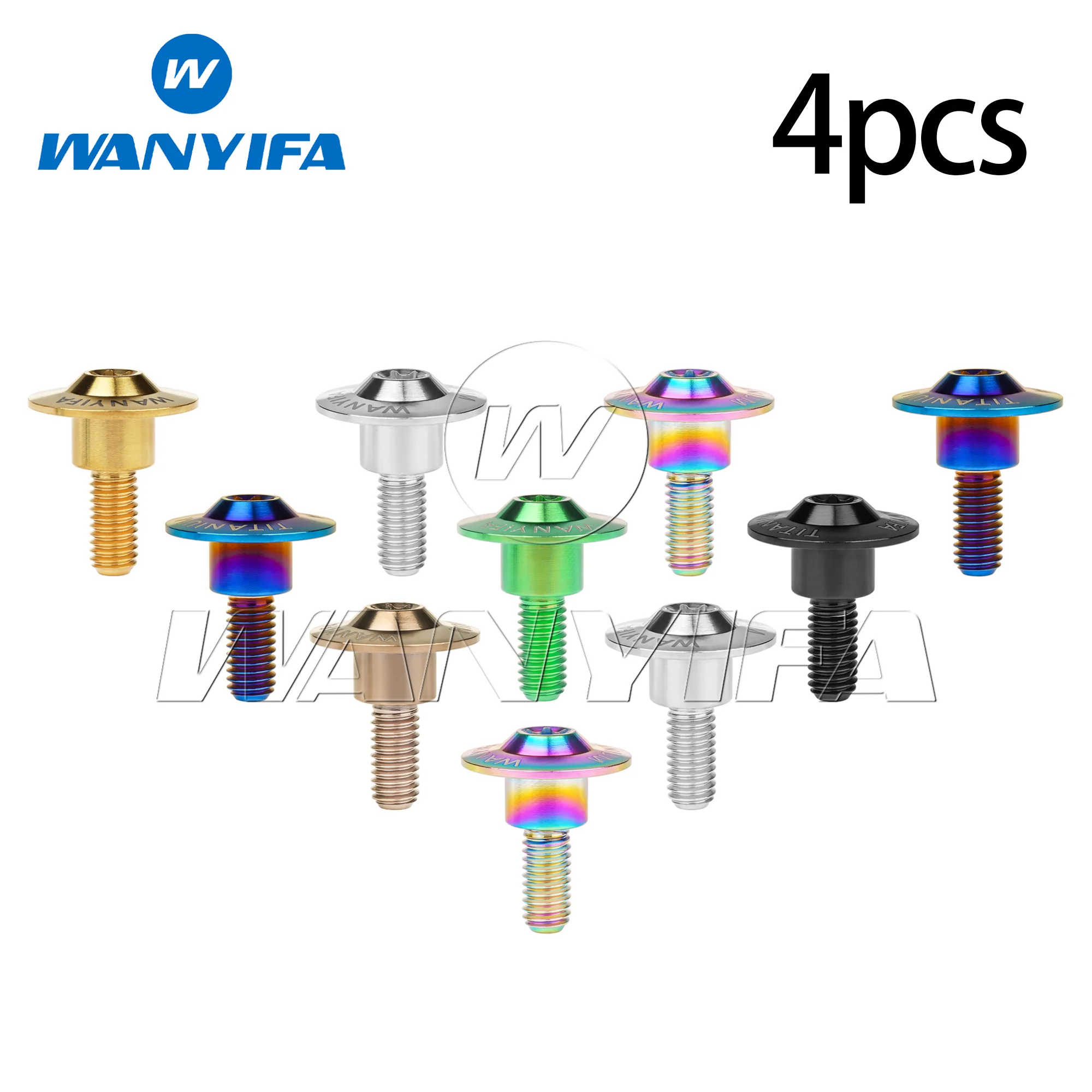 4pcs Wanyifa Titanium Step Screws M5/M6x11-22mm Fasteners for Motorcycle Side Plate  Fender Disc & Body Cover