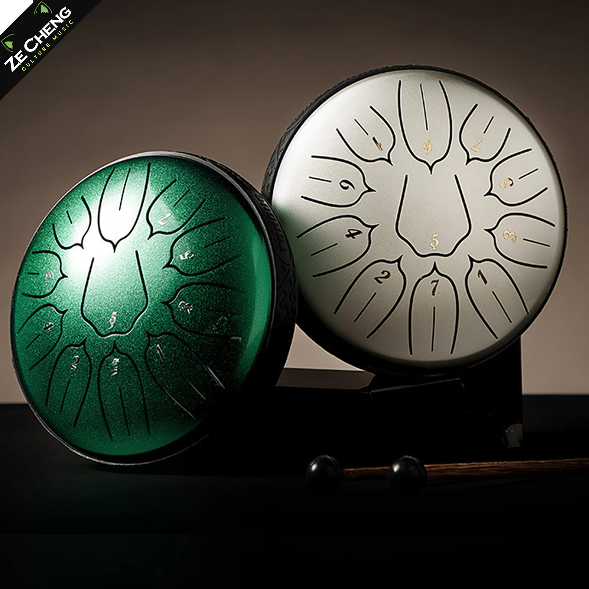 6 Inch 11 Note Steel Tongue Drum Handpan, Lotus Flower Design Multi-Color Percussion Instrument for Meditation Yoga Beginners Gi