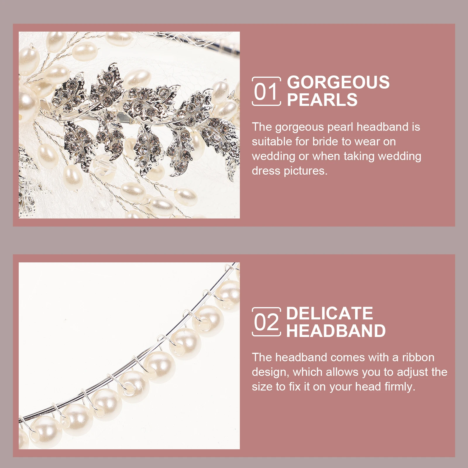 

Pearl Headband Elegant Hair Accessories for Women Wedding Bride Party Prom Chic Design Romantic Pearl Hairband