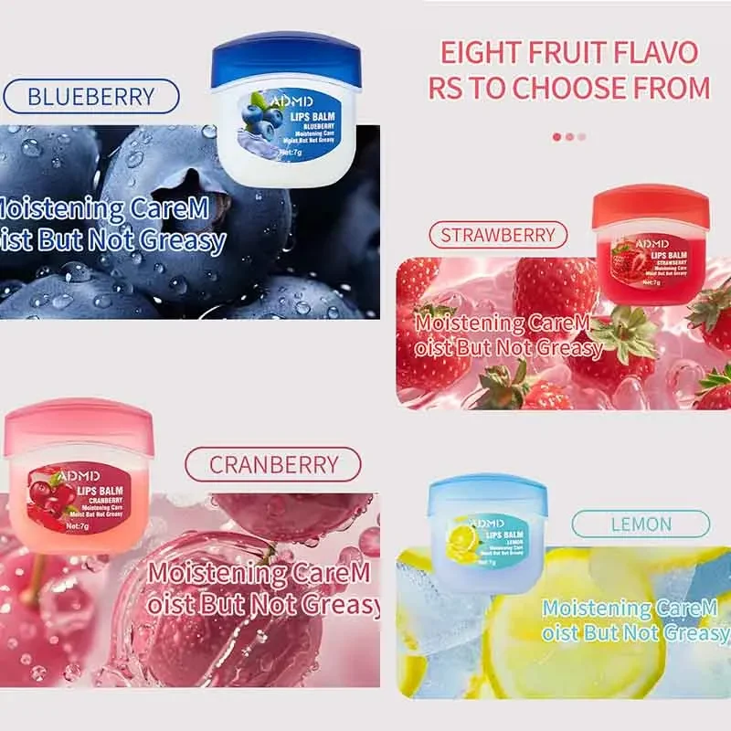 8 teile/schachtel Obst Lip Balm Sets Feuchtigkeitsspendende Lippenstift Make-Up Basis Feuchtigkeitscreme Lip Balm Anti-Rissbildung Lippen Hautpflege